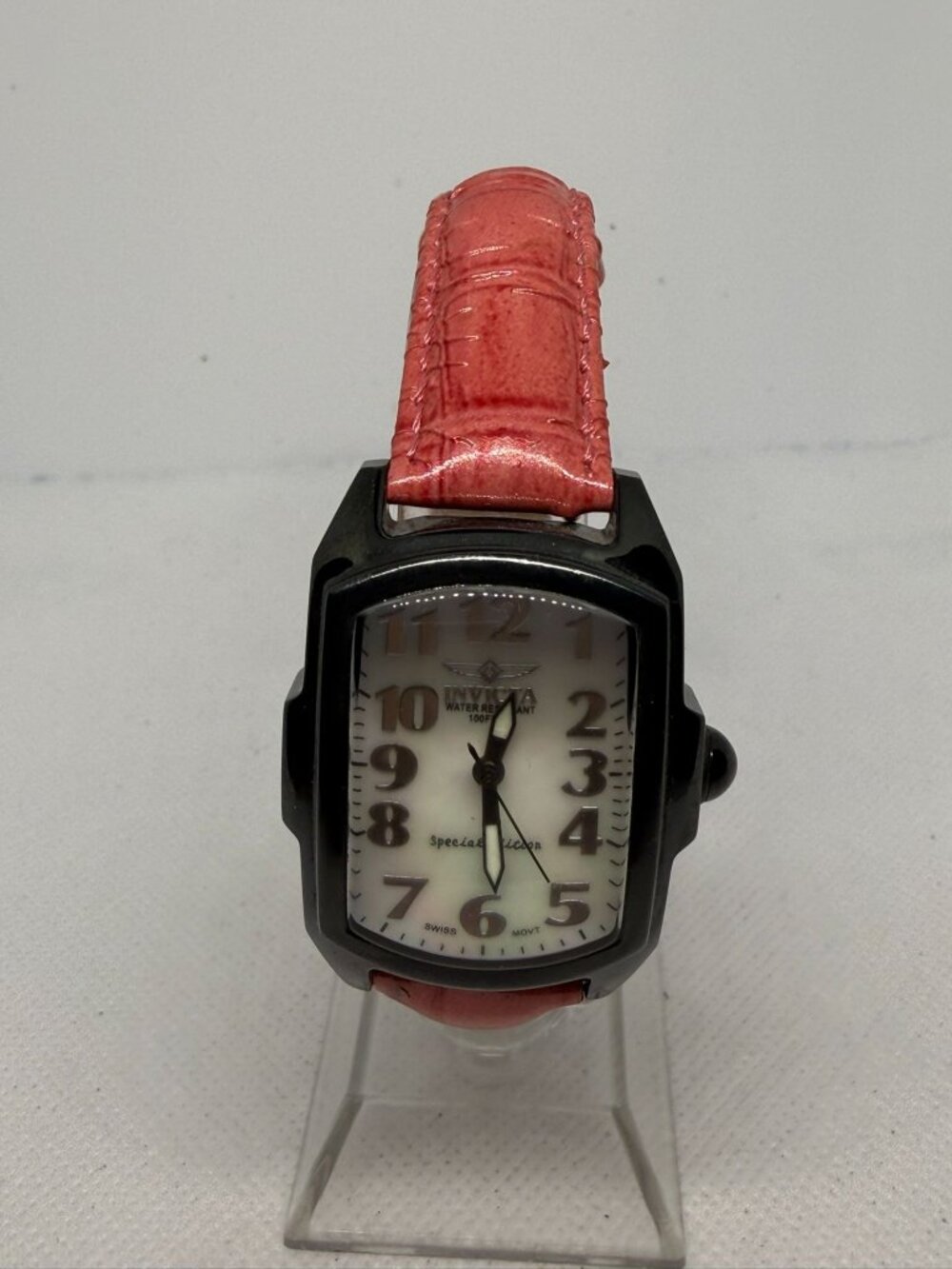 Invicta Baby Lupah 5081 Women's 34mm Black SS MOP Dial Swiss Quartz Pink Watch